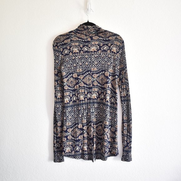 Lucky Brand Linen Blend High Low Mock Neck Tunic - Picture 6 of 6